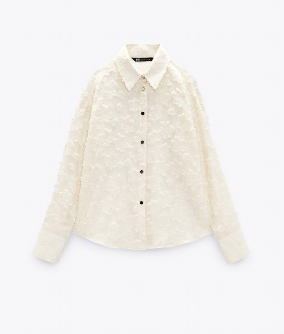ZARA☆コントラストセミシースルーシャツ
