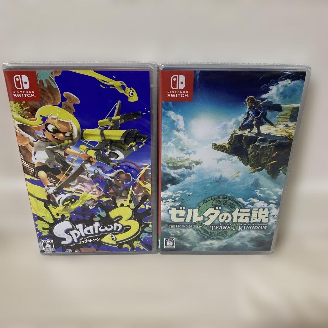 ３点セット　ゼルダの伝説　ティアキン　スプラトゥーン３・２　Switchソフト 3点セット ゼルダの伝説 ティアキン スプラトゥーン3・2