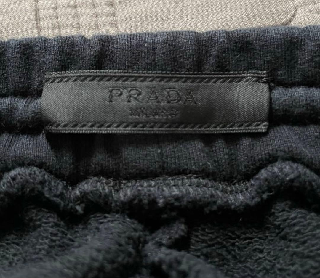 PRADA Linea Rossaプラダリネアロッサ コットンフリースパンツ黒L
