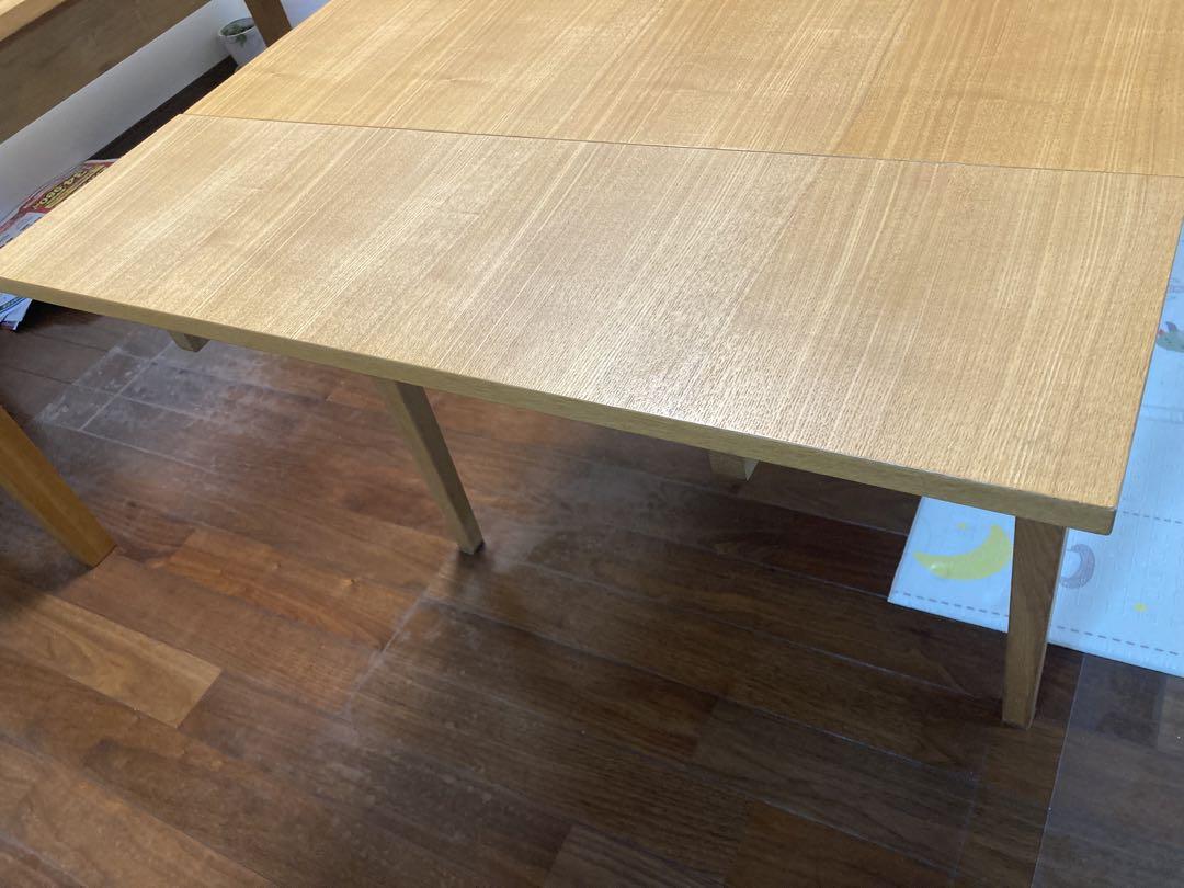 無印良品　タモ材　エクステンションテーブル