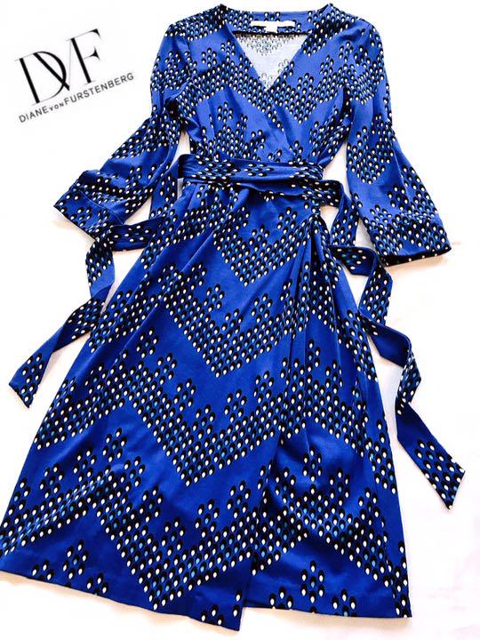 ブルー系,M納得できる割引✨極美品✨DVFダイアンフォンファステン ...