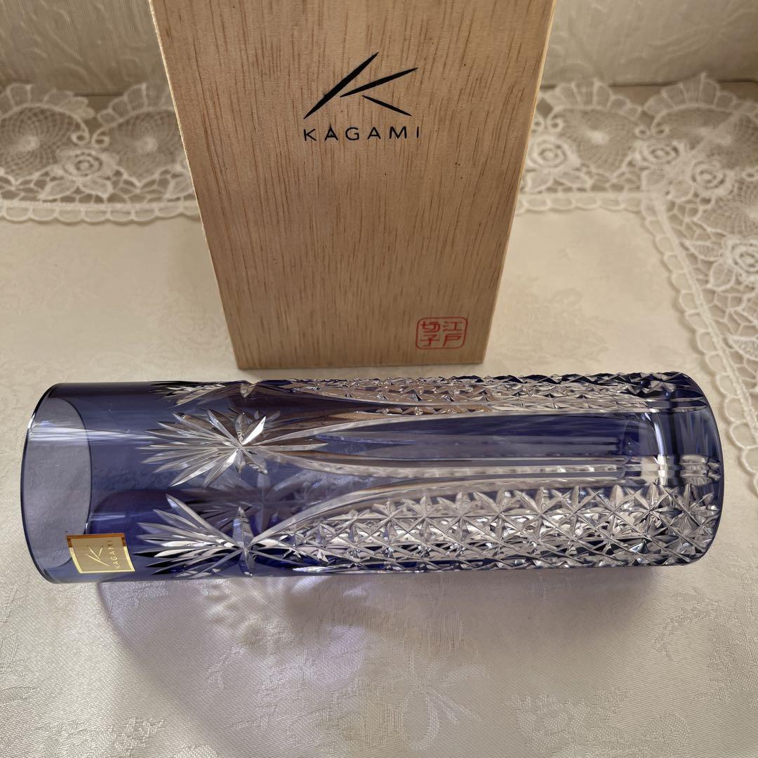 KAGAMI  江戸切子　花瓶　一輪挿し　新品未使用