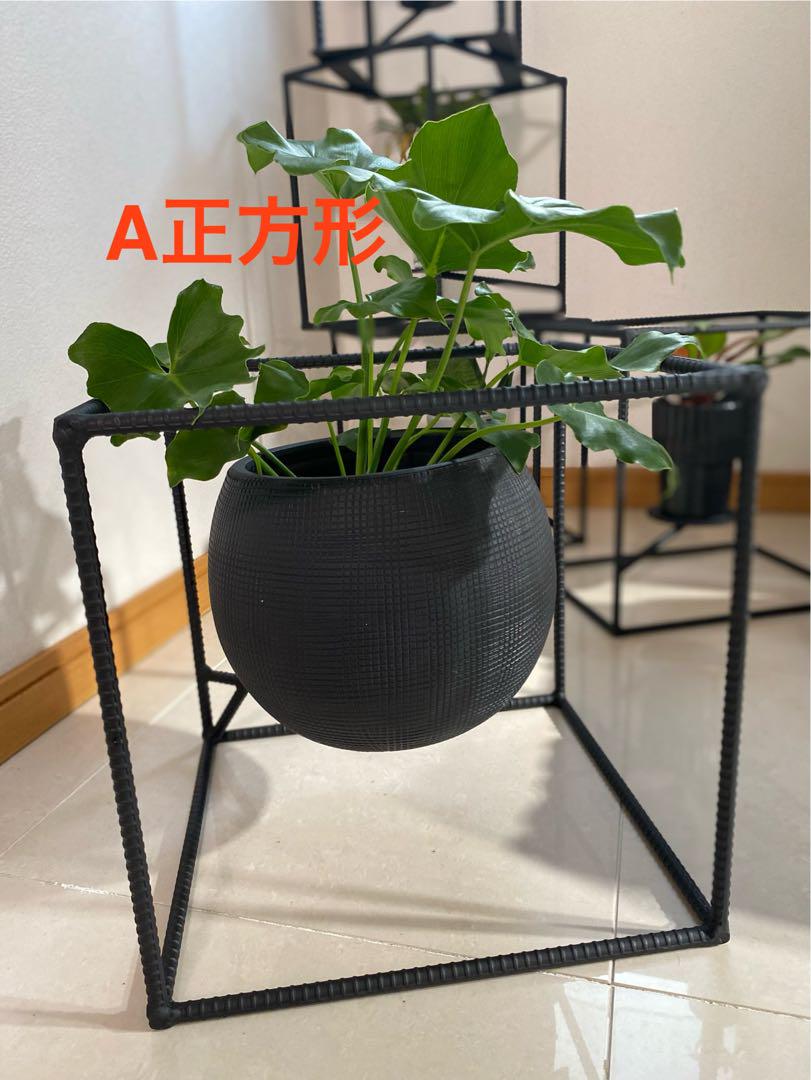 園芸・観葉植物ラック ブラック 中 23cm x 31cm x 31cm
