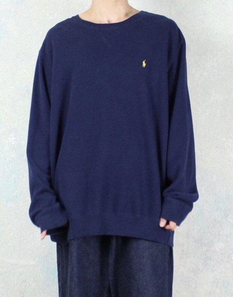 美品 ポロラルフローレン スウェット クルーネック ネイビー