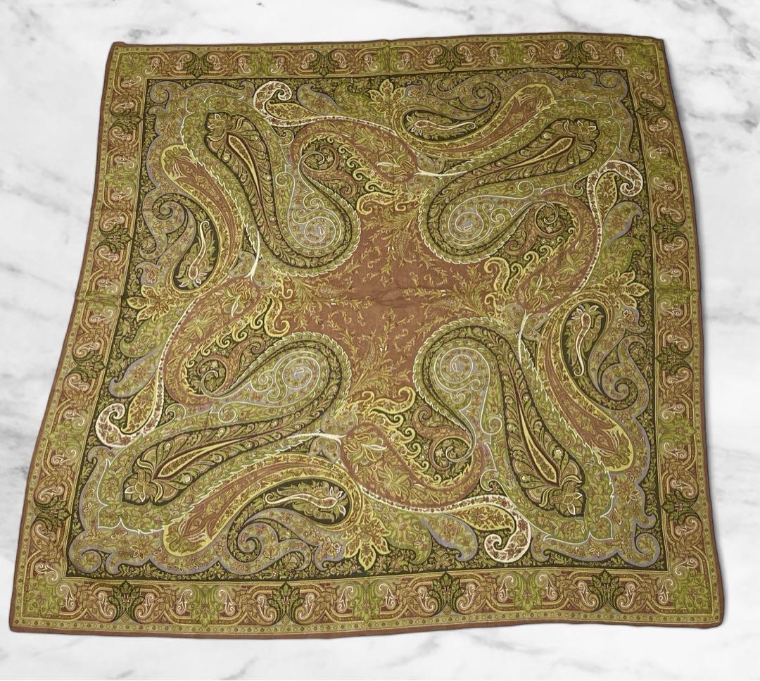美品 ETRO エトロ 大判ストール ショール シルク ペイズリー柄 スカーフ - 小物