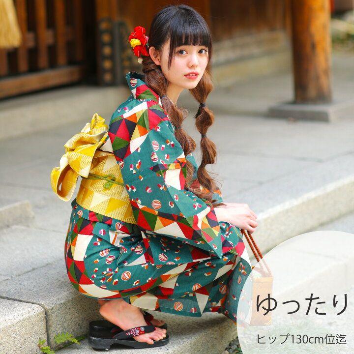 utatane 昭和モダンのみずいろ流水とモザイク浴衣