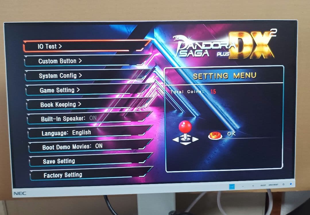 卓上ゲーム機9800パンドラBox、21.5型ワイド液晶ディスプレイHDMI出力