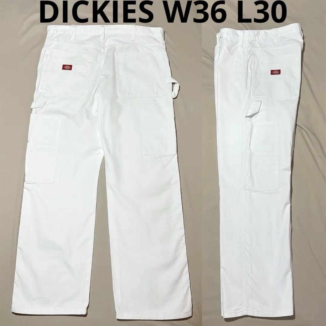 美品 Dickies ペインター パンツ 36x30 ホワイト 白 ディッキーズ