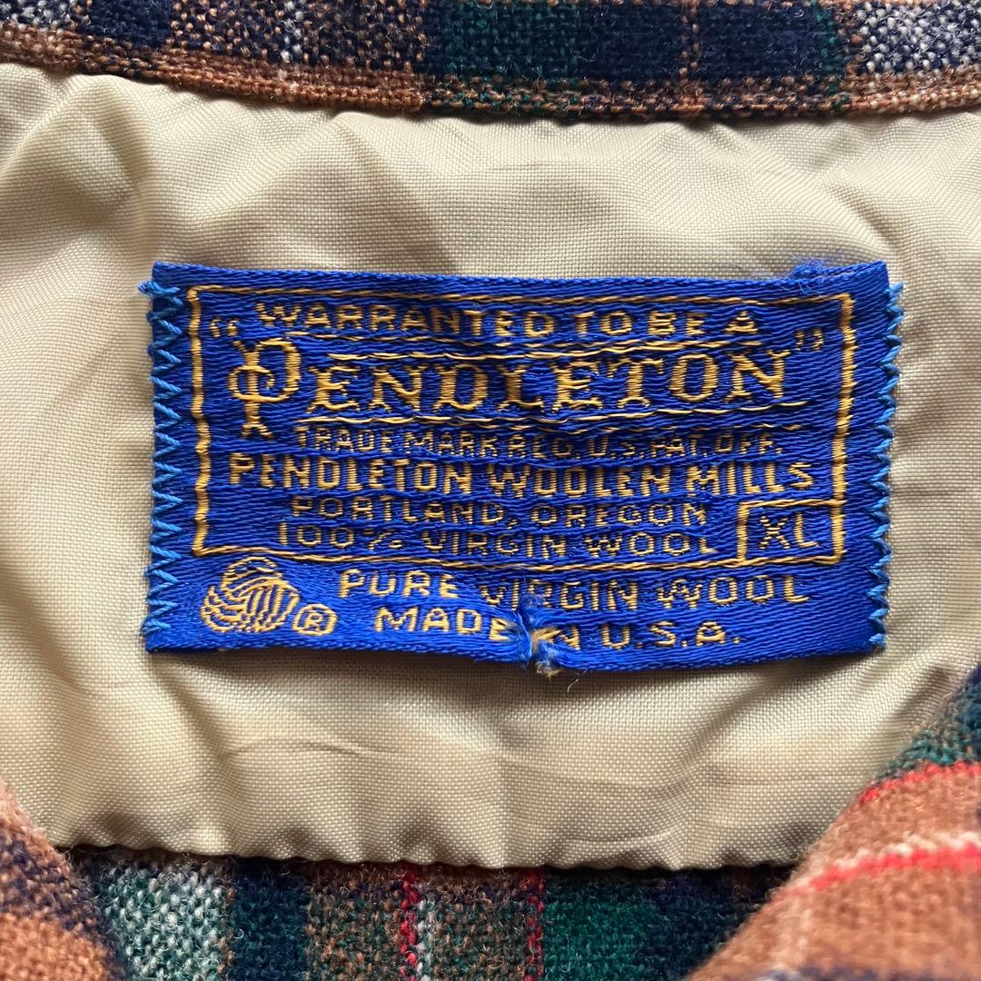 70s USA製　PENDLETON ボードシャツ　ウールシャツ　XL