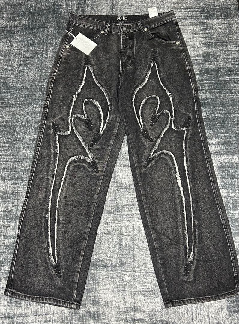 THUG CLUB TRIBAL DENIM PANTS ブラックジーンズ 3