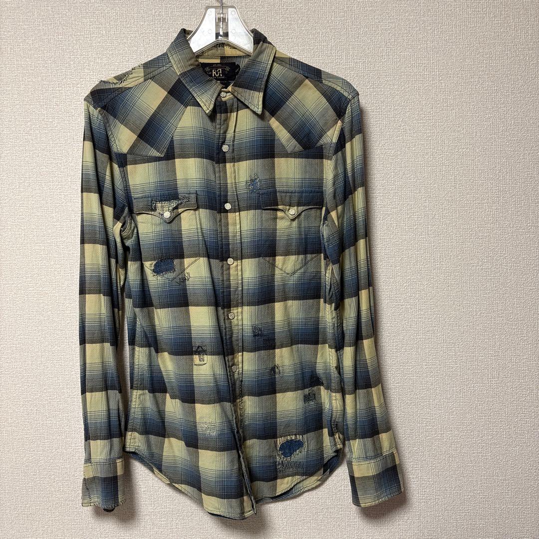 DOUBLE RL RALPH LAUREN チェック長袖シャツSサイズ