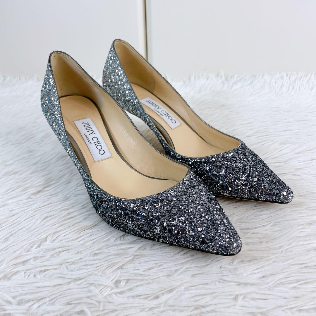 jimmychoo ジミーチュウ グリッターパンプス
