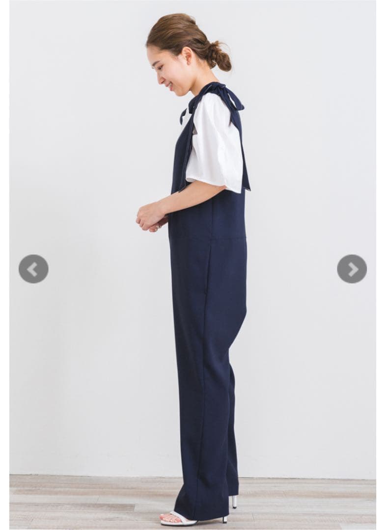 yori ヨリ トリアセリボンサロペット ネイビー 34 | emporioderinho.com.br