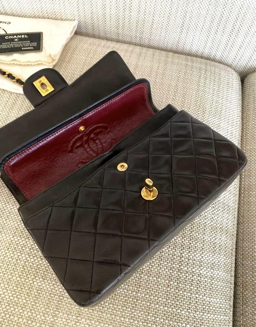 CHANEL マトラッセ23 Wフラップ ラムスキン ブラック ゴールド金具