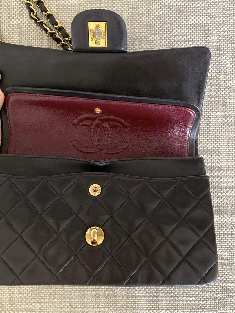 CHANEL マトラッセ23 Wフラップ ラムスキン ブラック ゴールド金具