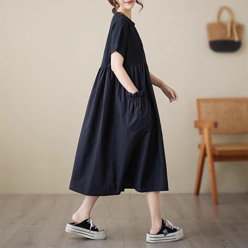 ワンピース オーバーサイズ ゆったり 鮮やか シンプル 0268 ワンピース シンプル オーバーサイズ ゆったり 鮮やか ブルー