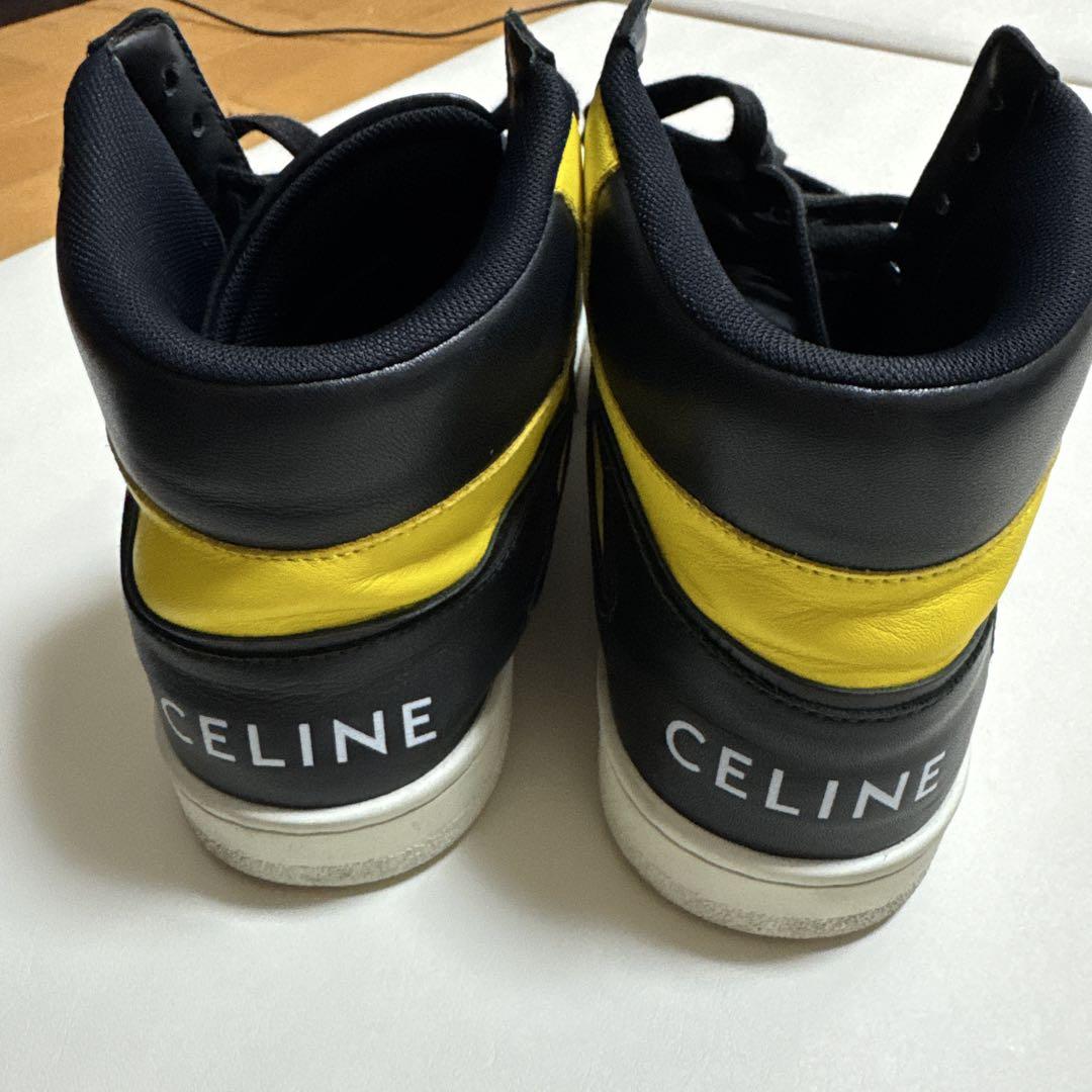 CELINE ハイカットスニーカー イエロー/ブラック 収納袋付き