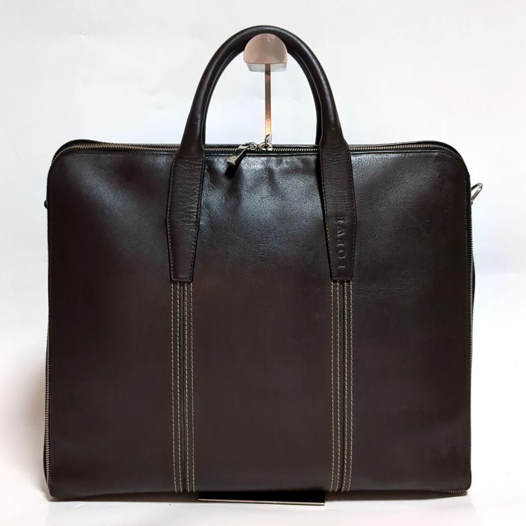 ✨希少✨LOEWE ブリーフケース 2way ロゴ レザー ブラウン