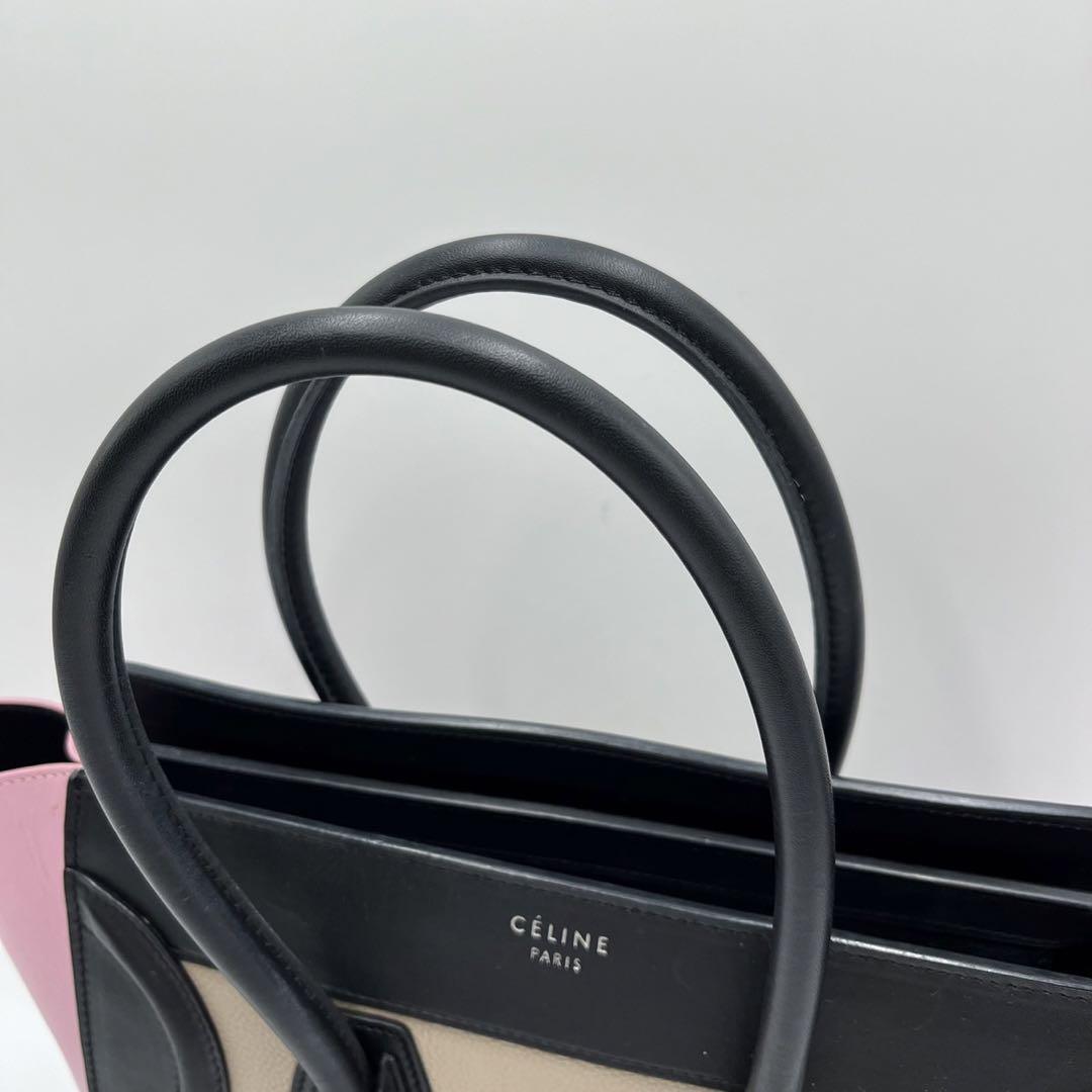 【美品✨】CELINE セリーヌ　ハンドバッグ　バイカラー　ラゲージ　レザー