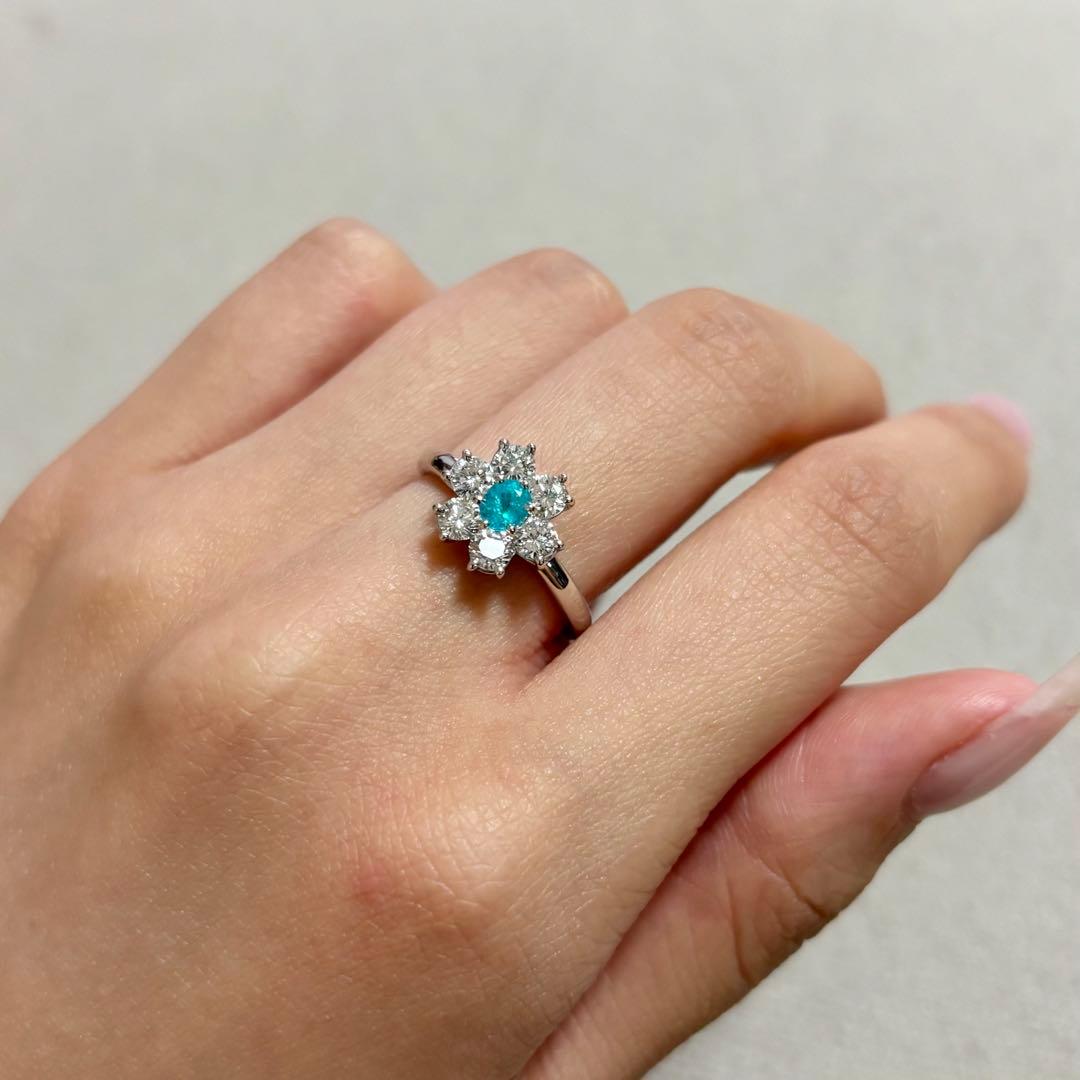 天然 パライバトルマリン ダイヤモンド 計1.08ct 中宝研ブラジル産地証明 天然 パライバトルマリン ダイヤモンド 計1.08ct 中宝研ブラジル産地証明