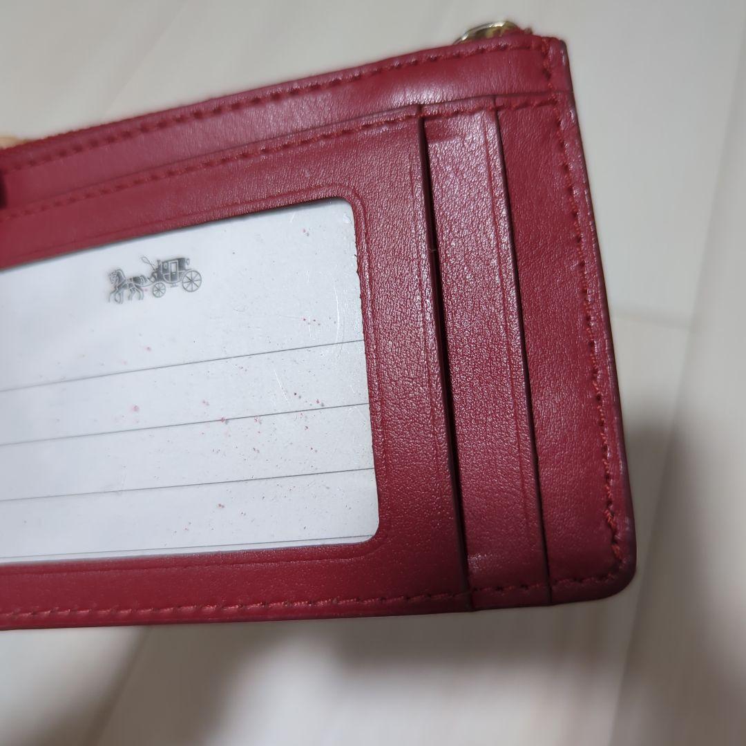 COACH コーチ コインケース 小銭入れ レッド 赤色 キーリング付