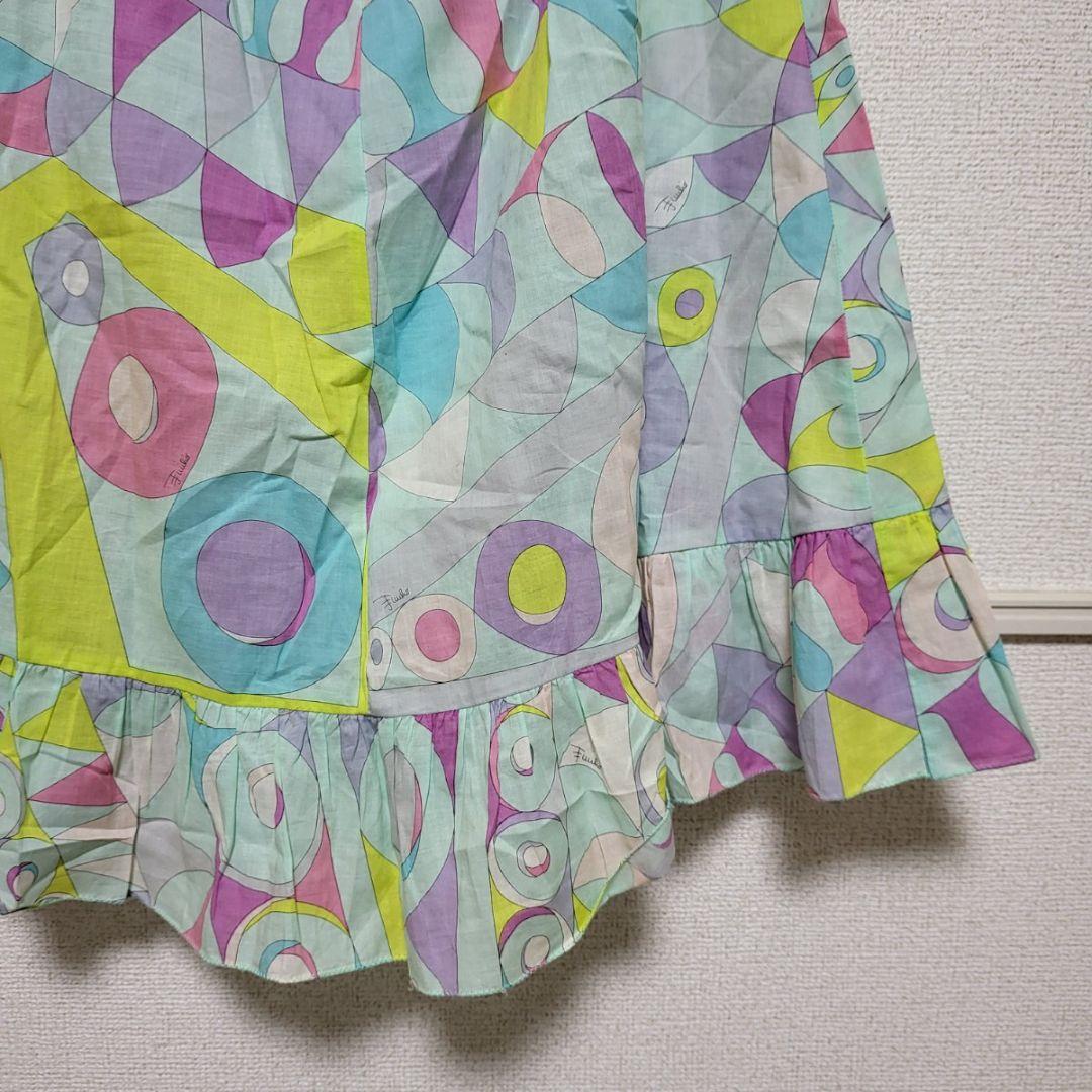 13800□EMILIO PUCCI ワンピースノースリーブ ブルーbc11yt