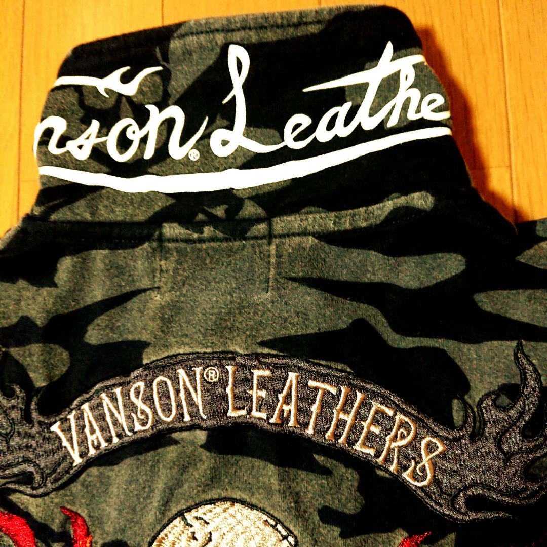 【希少】vanson leathers スカルビッグワッペンアメカジポロシャツ