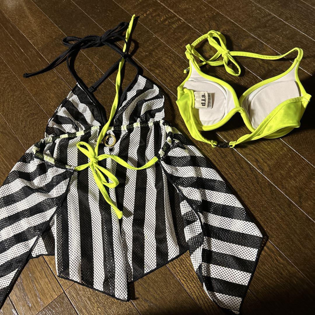 d.i.a. 平成ギャル キャミソール ネオン 蛍光 ボーダー メッシュ