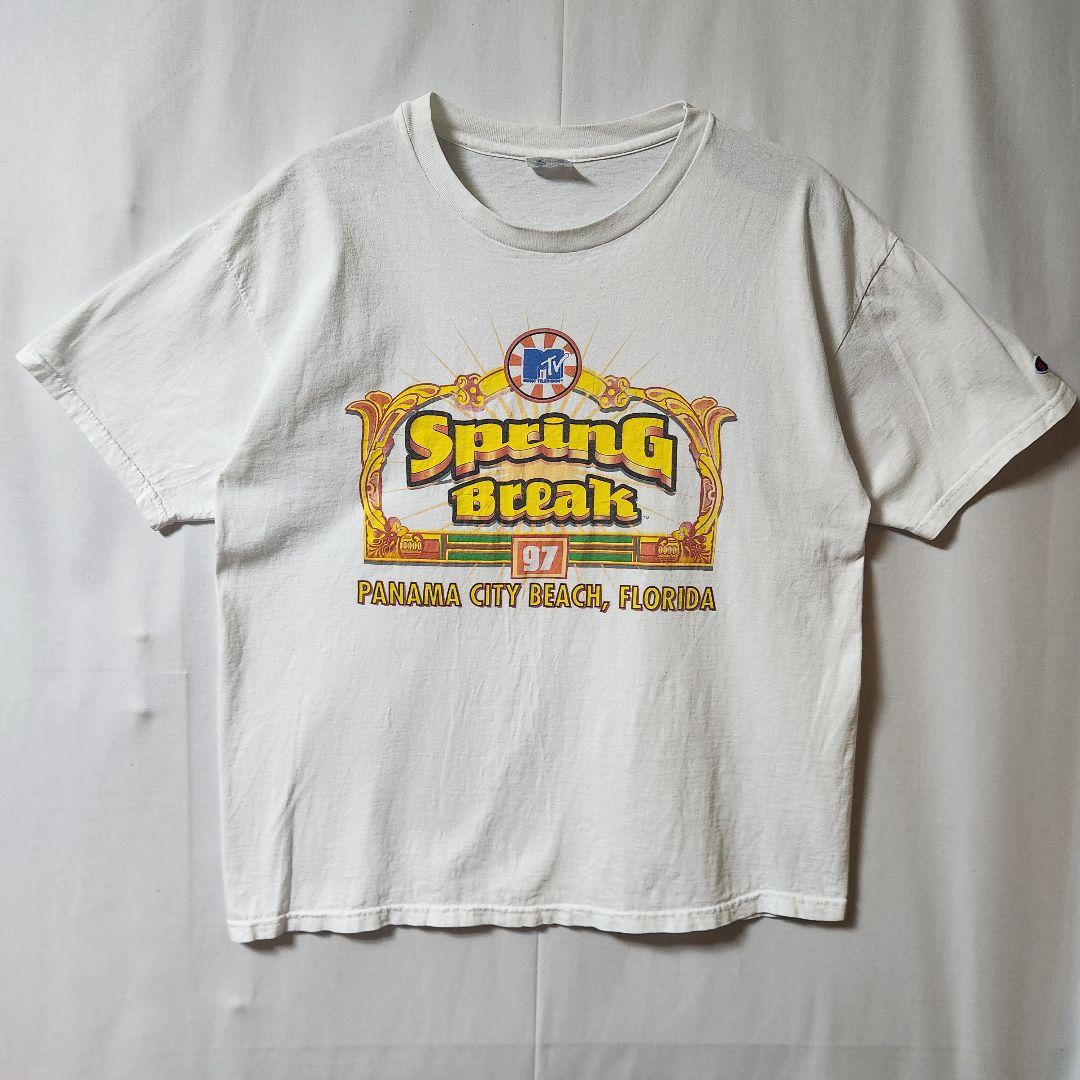 90s Champion × MTV　イベントTシャツ　半袖　企業T　白　XL