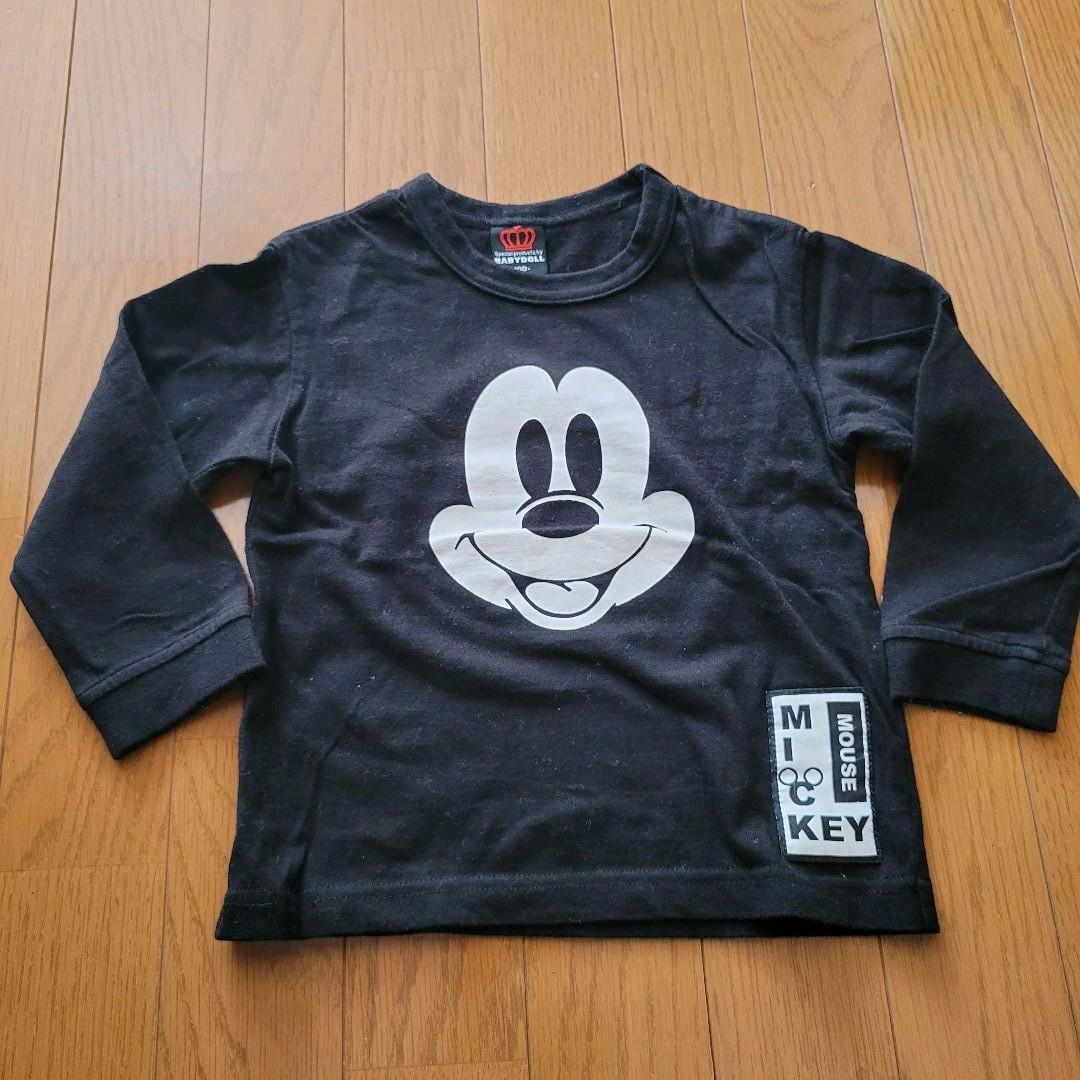 ベビードール トップス 長袖 ミッキー ブラック トップス