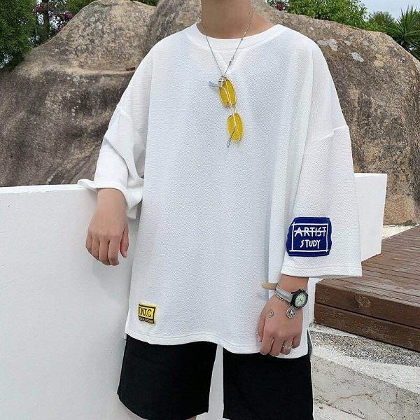 オーバーサイズ Tシャツ ビッグシルエット ドロップショルダー ホワイト L