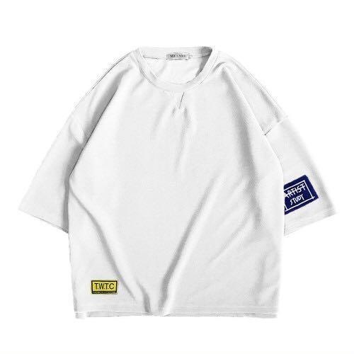 オーバーサイズ Tシャツ ビッグシルエット ドロップショルダー ホワイト L