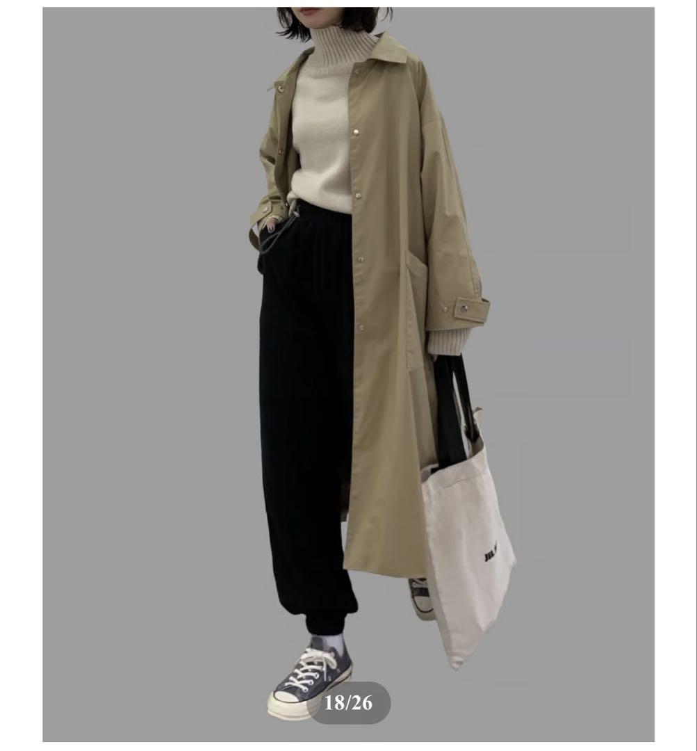 soutien collar coat ベージュ ロングコート