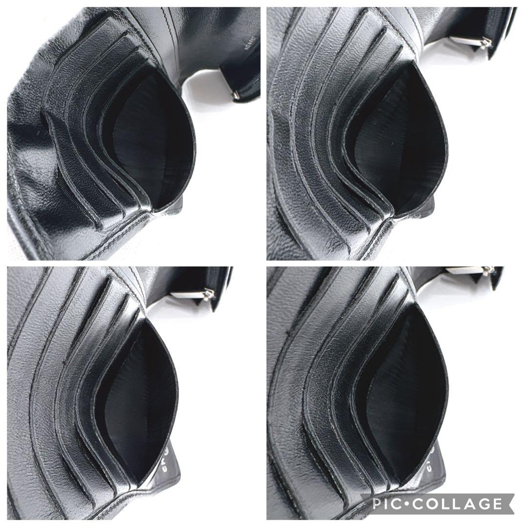 【美品】CHANEL シャネル ココマーク 二つ折り財布 シルバー金具 ブラック 【美品】CHANEL シャネル ココマーク 二つ折り財布 シルバー金具 ブラック