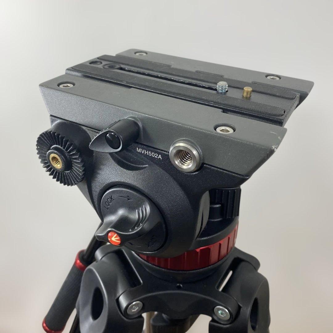 (美品)マンフロットビデオ三脚　MVH502A 雲台＋MVT502AM 三脚