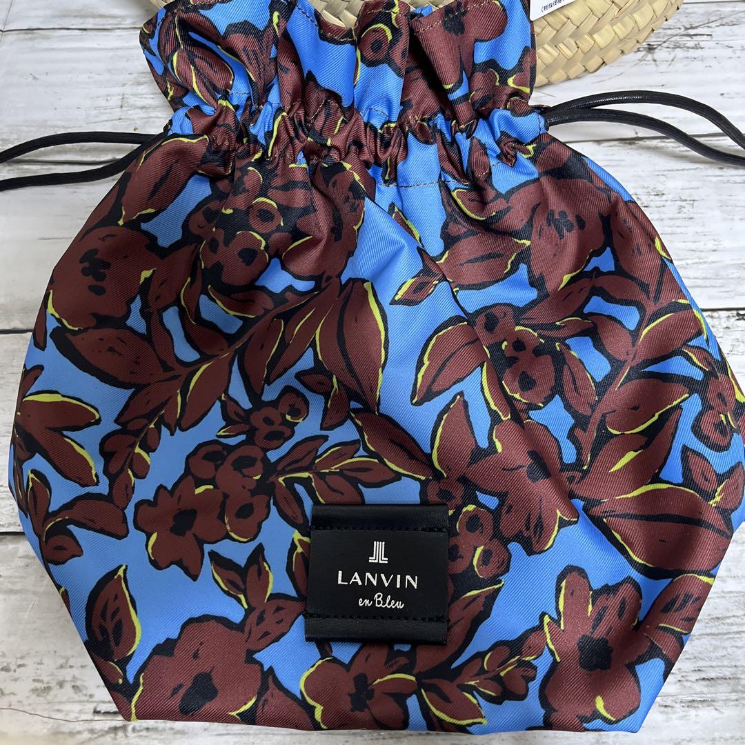 海外並行輸入正規品 LANVIN ランバンオンブルー 新品 かごバッグ 定価26400円 巾着型 バッグ