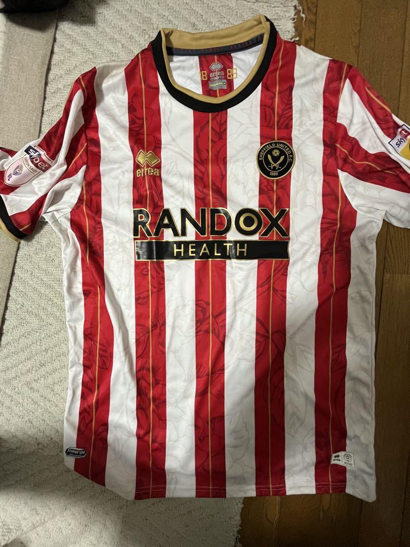 サッカーユニフォーム　Sheffield United シャツ 赤白 ストライプ