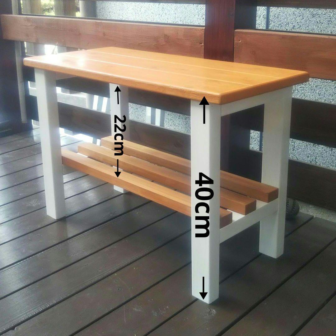 ハンドメイド⇒飾りテーブル&シューズラック&ベンチ⇒カントリー風 5,900円