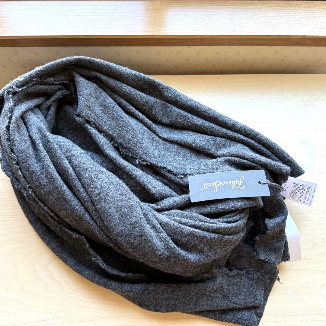 ★新品★ファリエロサルティ　大判ストール　バージンウール　シルク　グレー