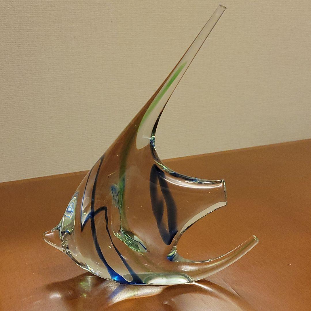 Amazon.co.jp: ミルフィオリ ガラス 魚 置物 エンゼルフィッシュ