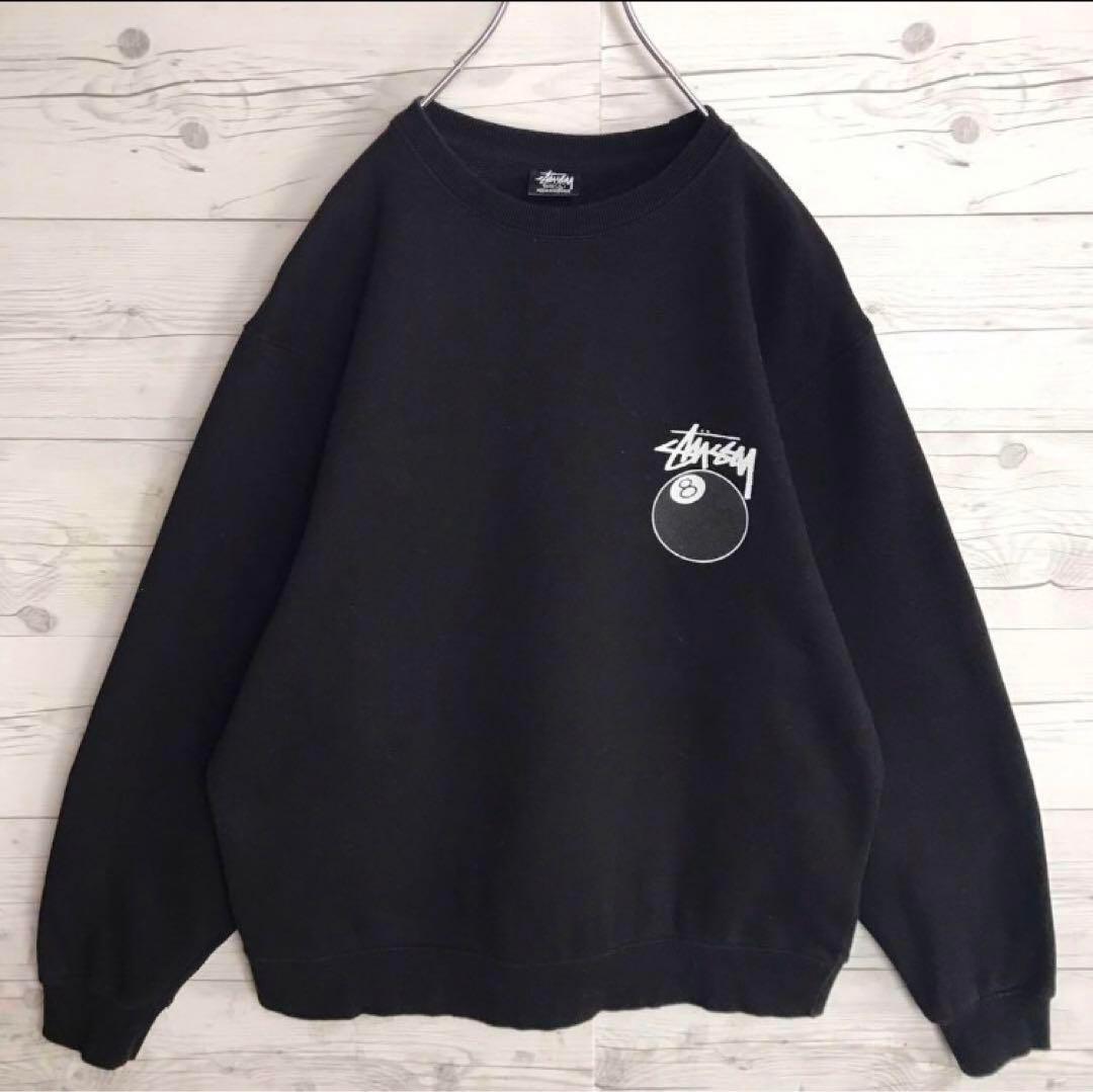 【超人気モデルL】stussy 8ボール 両面プリント 入手困難 スウェット