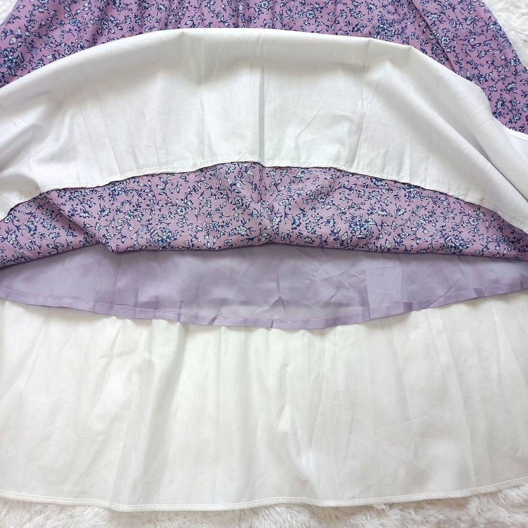 ☆新品タグ付き☆《OBLI》パープル フラワー ドレス ロング