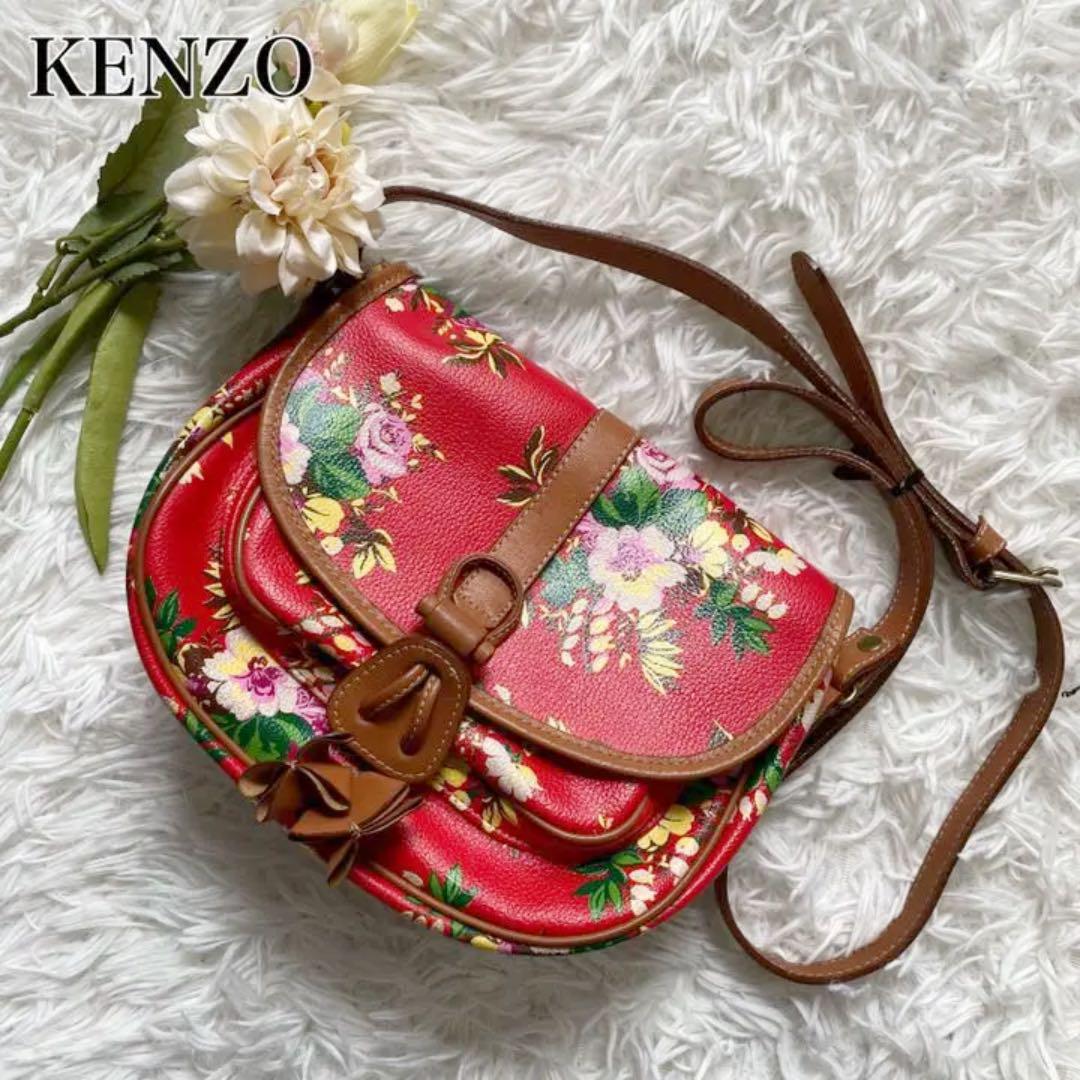 美品】KENZO ショルダーバッグ 花柄 レッド レザー PVC - メルカリ 美品】KENZO ショルダーバッグ 花柄 レッド レザー PVC - メルカリ