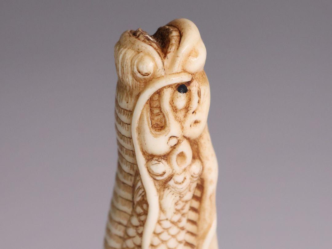 時代 堤物 根付 置物 鹿角 麒麟 全長10.5cm 神獣 彫刻【CM257】 時代 堤物 根付 置物 鹿角 麒麟 全長10.5cm 神獣 彫刻【CM257