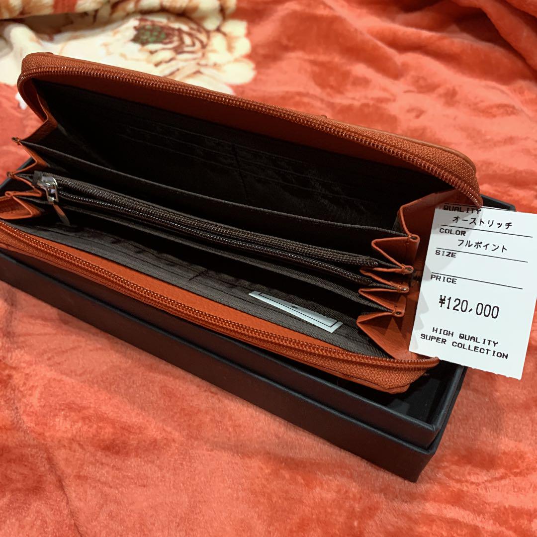 新品オーストリッチフルポイント廻りファスナー長財布 1i3tn-m12629701098 お得好評
