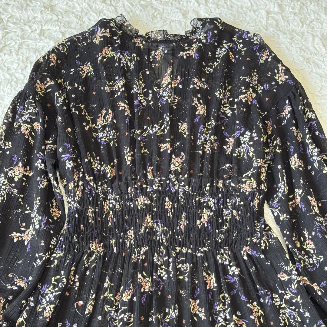 SNIDEL スナイデル 花柄 総柄 シフォン ロングワンピース ペチコート付き