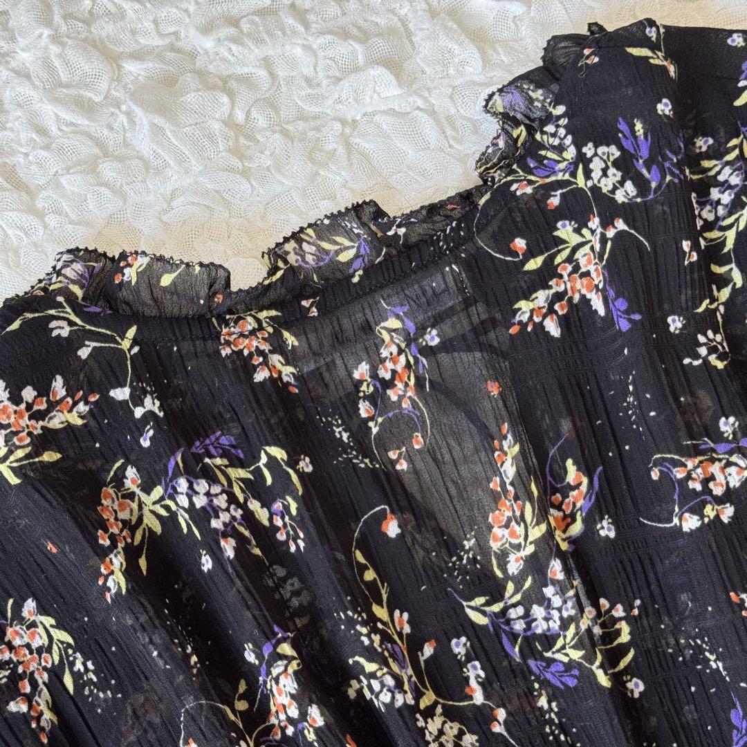 SNIDEL スナイデル 花柄 総柄 シフォン ロングワンピース ペチコート付き