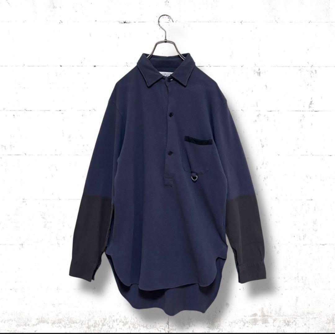 PEEL&LIFT 長袖　シャツ　鹿子生地　ボンテージ　日本製　バイカラー　L