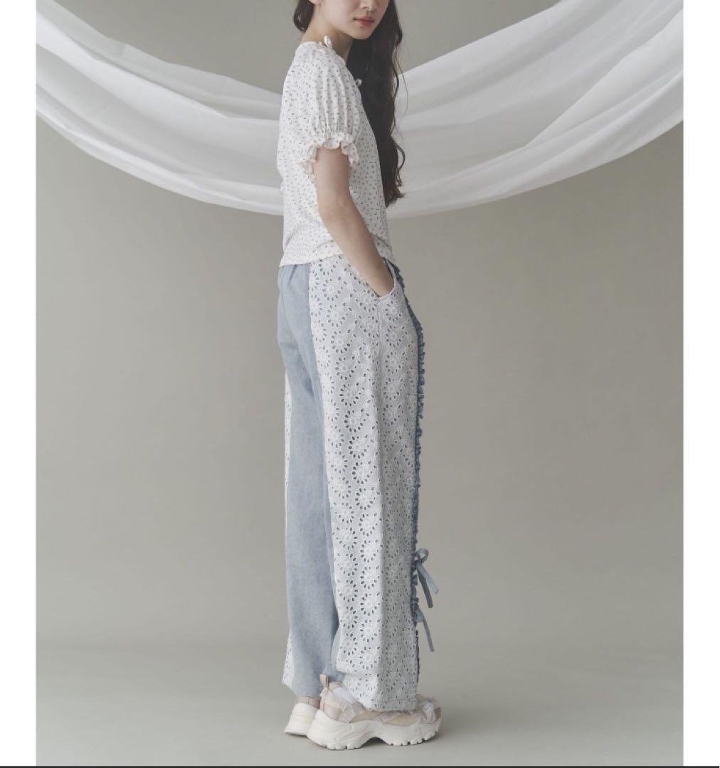 【新品タグ付き】merry jenny デニムパンツ レース