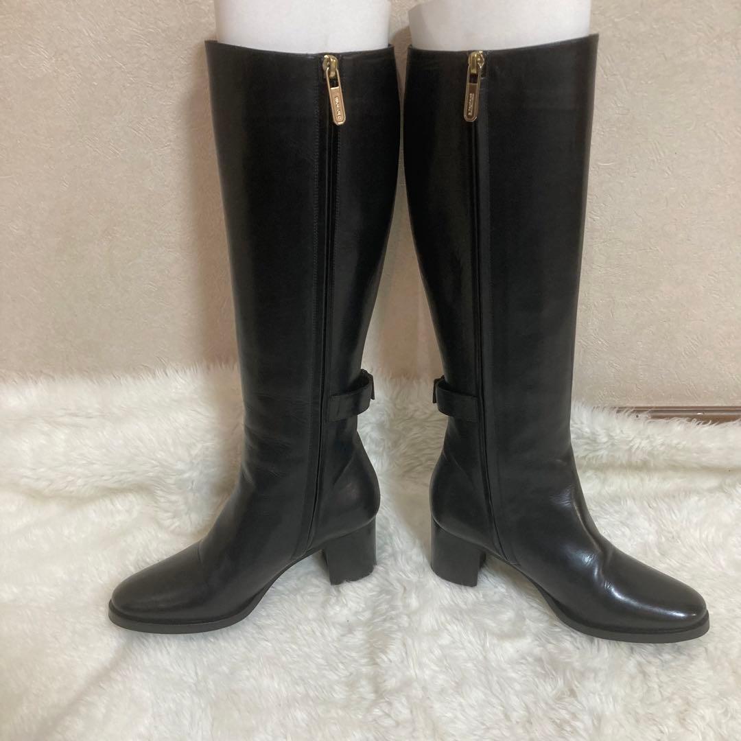 【美品】a.testoni ITALY製 レザーブラックロングブーツ22.5cm 【美品】a.testoni ITALY製 レザーブラックロングブーツ22.5cm